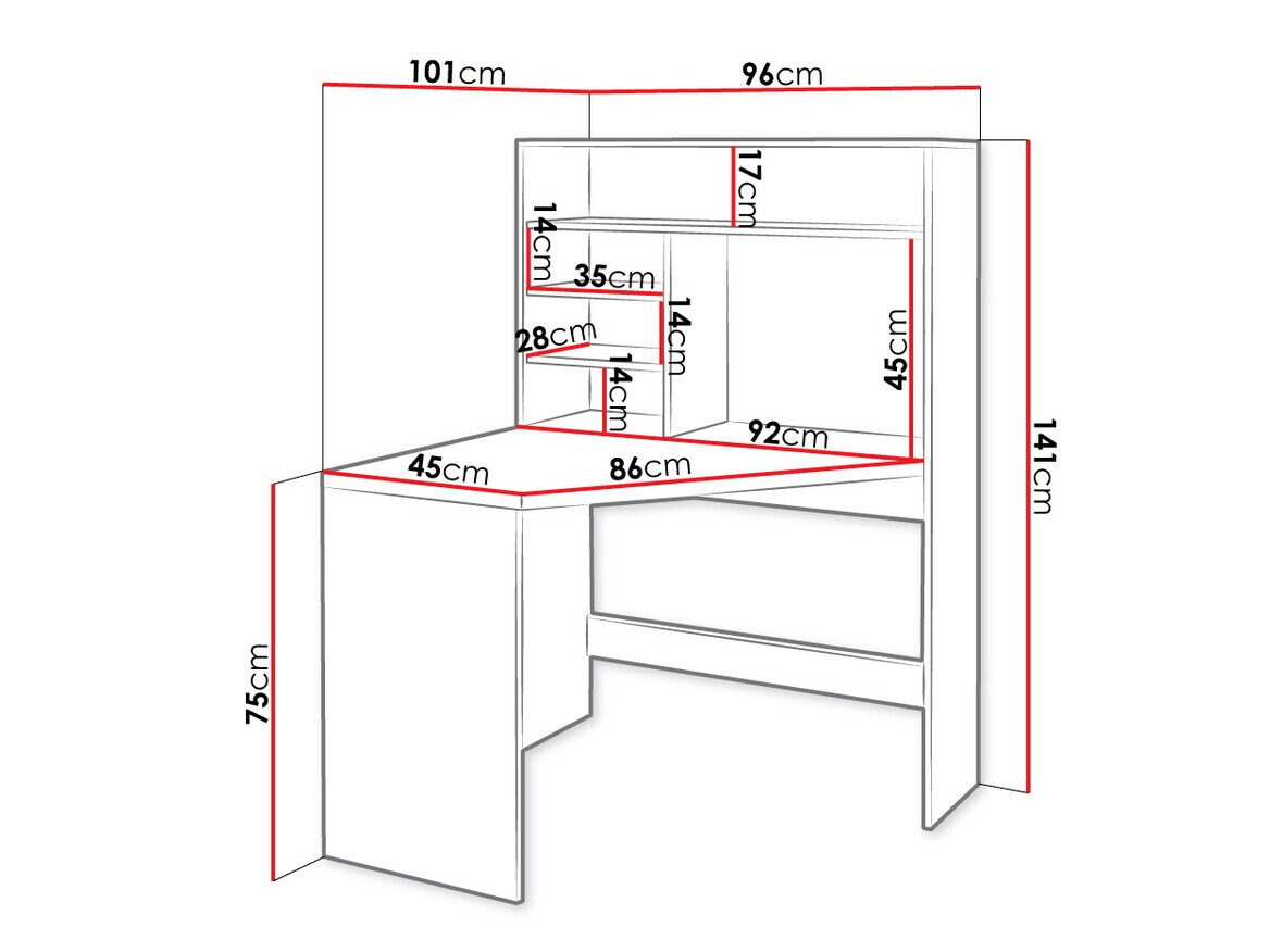 Kutni uredski stol Bedford 101 (Bijela)