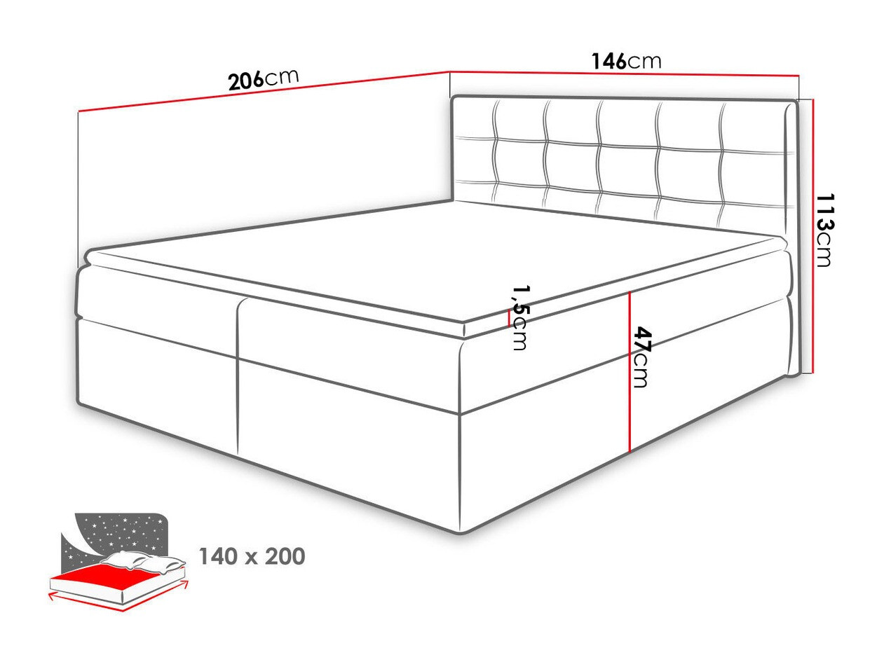 Boxspring krevet Comfivo Gaudens (Kronos 09)