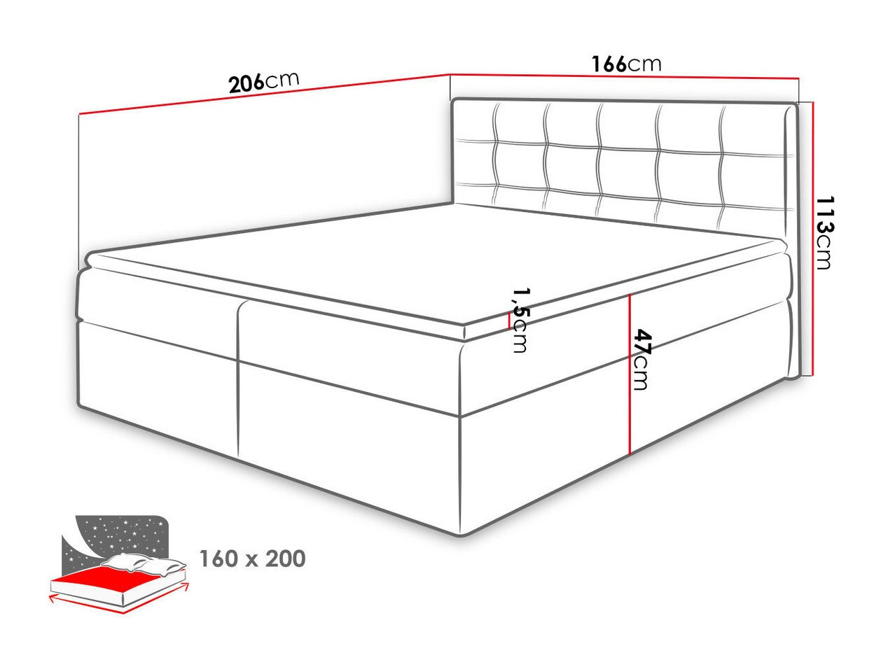 Boxspring krevet Comfivo Gaudens (Muna 08)
