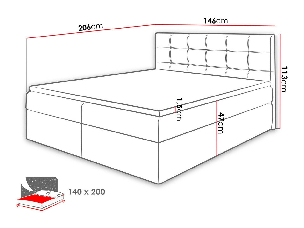 Boxspring krevet Comfivo Gaudens (Soft 017)