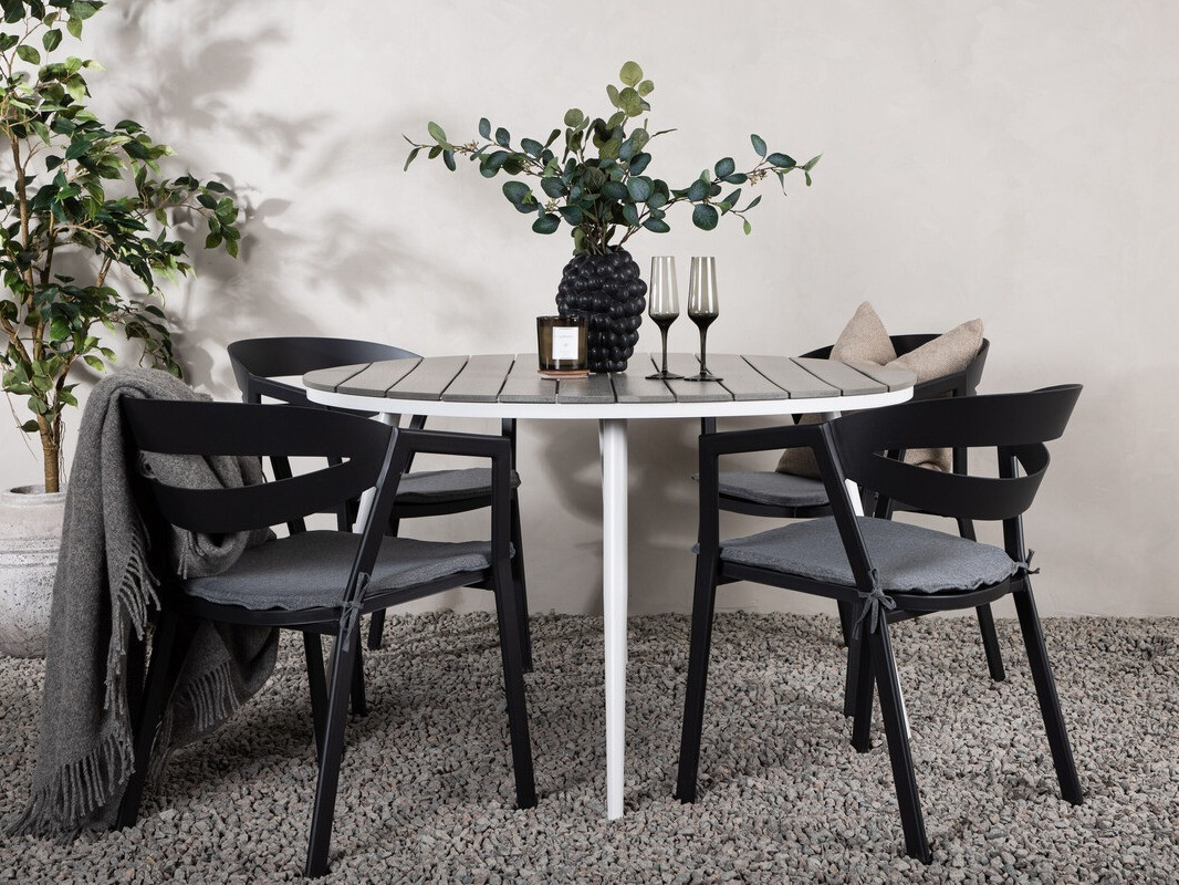 Set stola i stolica Dallas 4791 (Bijela + Siva)