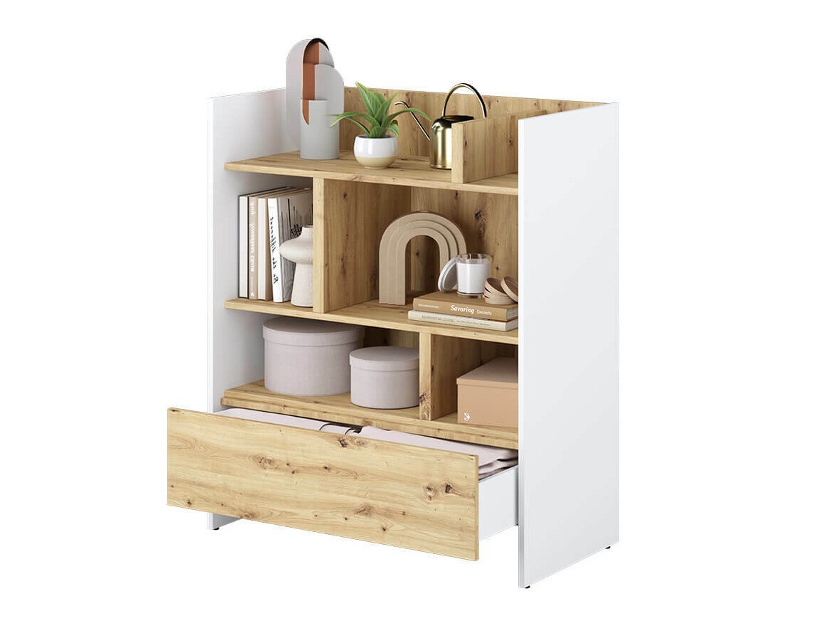 Polica Concept Pro Lenart Levfere 149 (Bijela + Hrast Artisan)