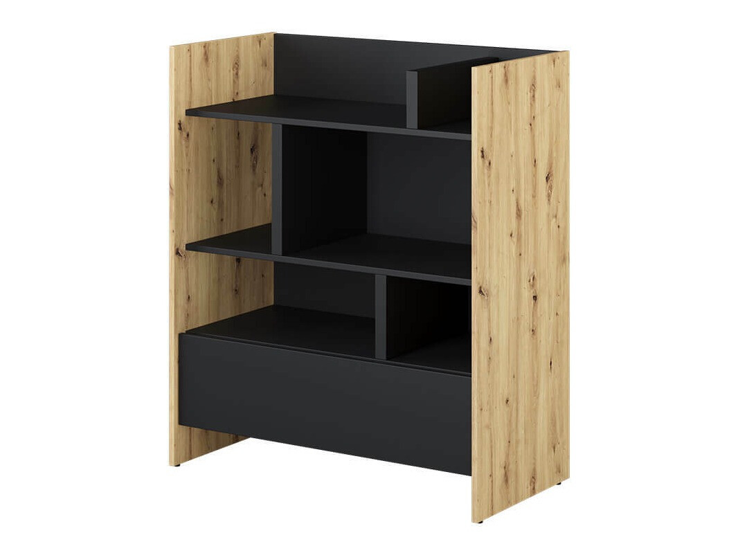 Polica Concept Pro Lenart VIII (Hrast Artisan + Crna)