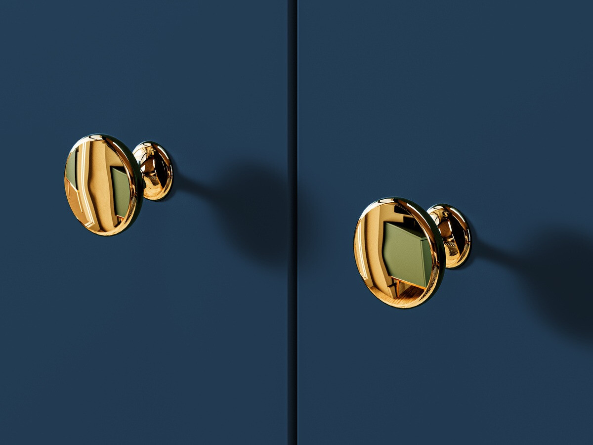 Komoda Flonovu 102 (Tamno plava + Zlatna)