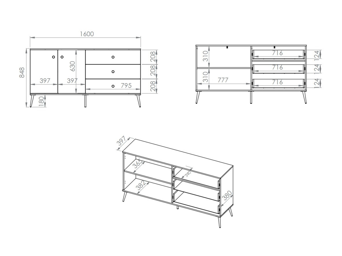 Komoda Flonovu 102 (Tamno plava + Zlatna)