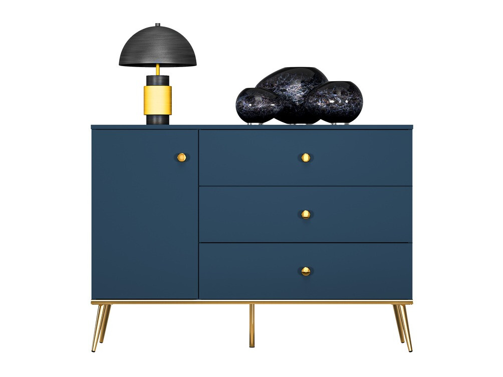 Komoda Flonovu 103 (Tamno plava + Zlatna)