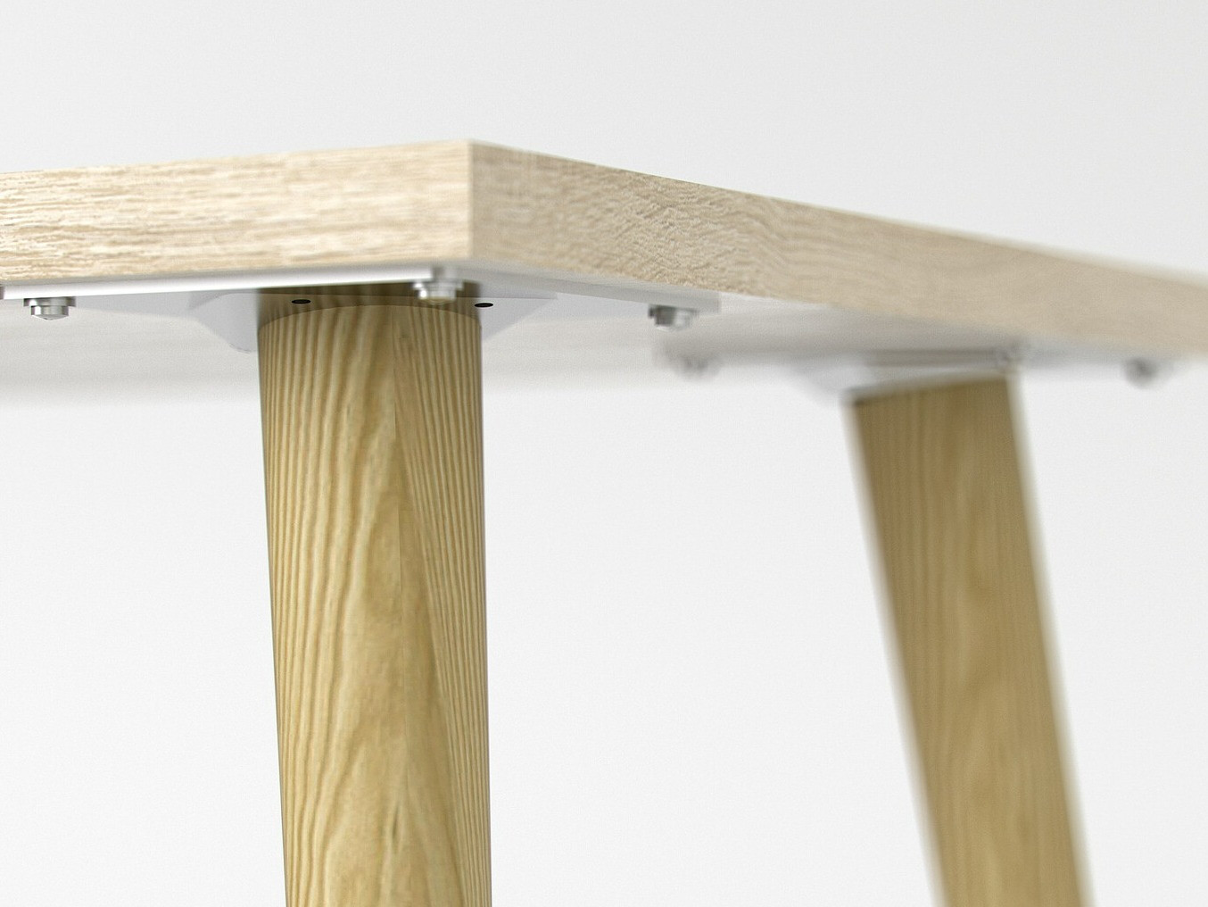 Kutni uredski stol Tustin P114 (Bijela + Hrast)