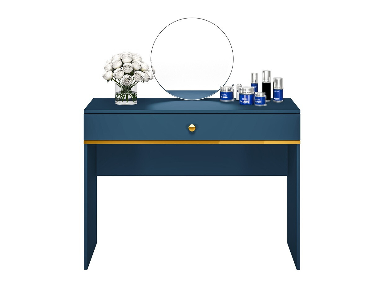 Toaletni stolić Flonovu 108 (Tamno plava + Zlatna)