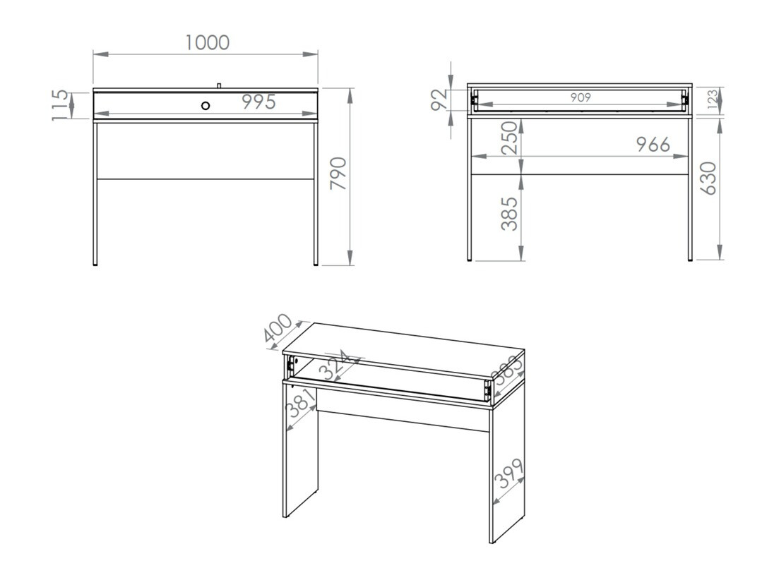 Toaletni stolić Flonovu 108 (Tamno plava + Zlatna)