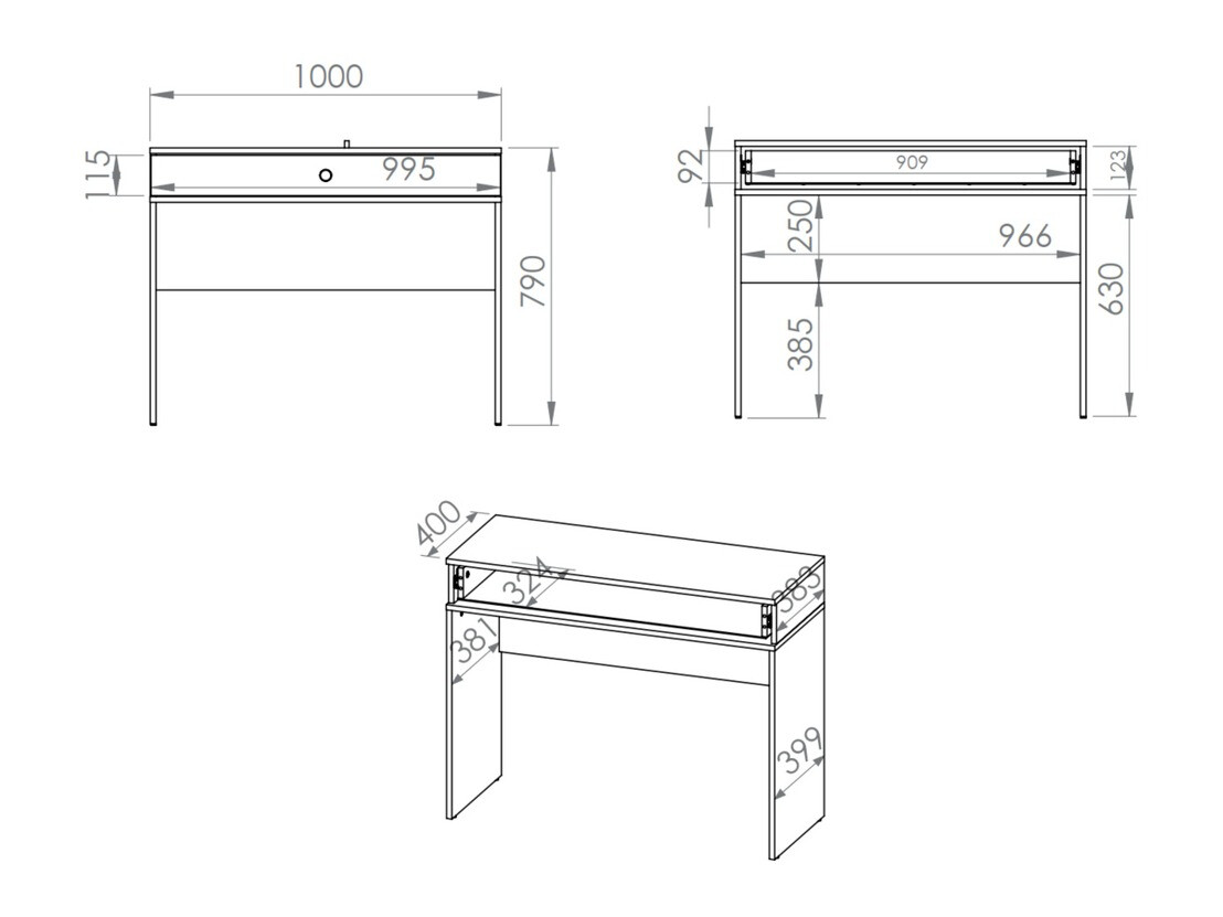Toaletni stolić Flonovu 108 (Tamnozelena + Zlatna)