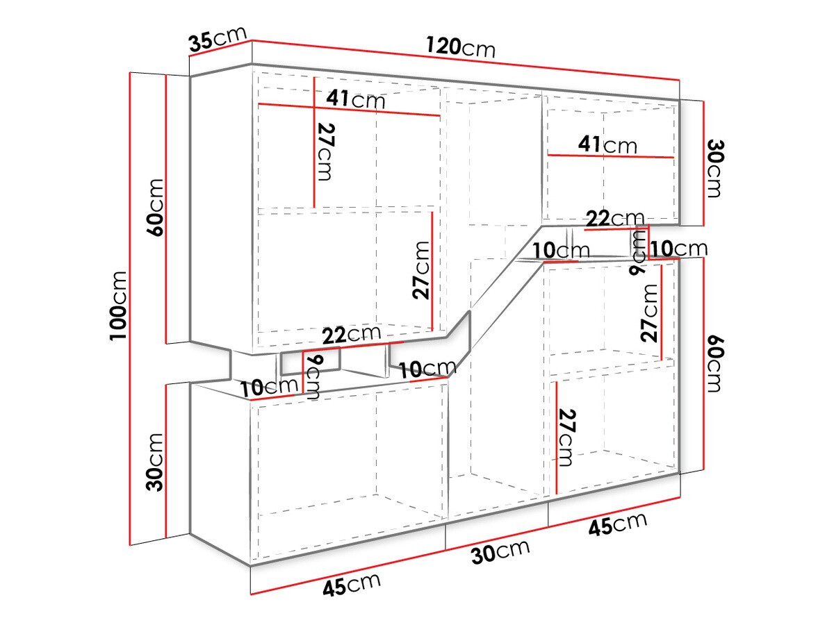 Ormarić Comfivo Daldune 101 (Hrast Wotan + Antracit)