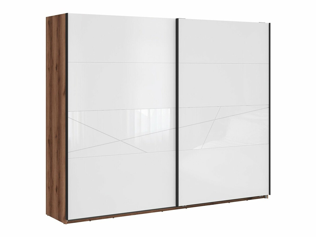 Ormar Fivale 124 (Tamni hrast Delano + Sjajno bijela)