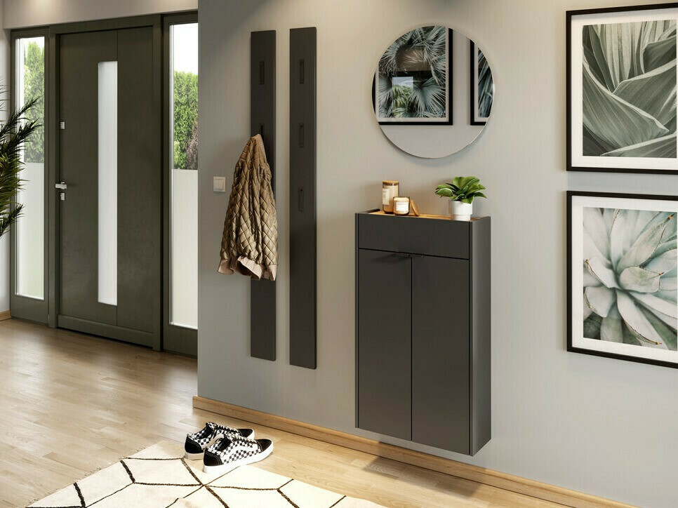 Polica za cipele Cirsale 101 (Grafit + Navarra hrast)