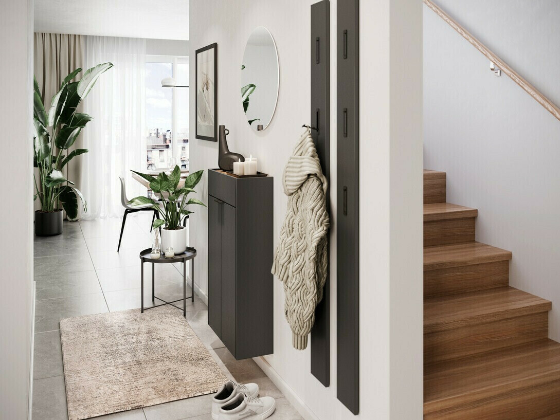 Polica za cipele Cirsale 101 (Grafit + Navarra hrast)