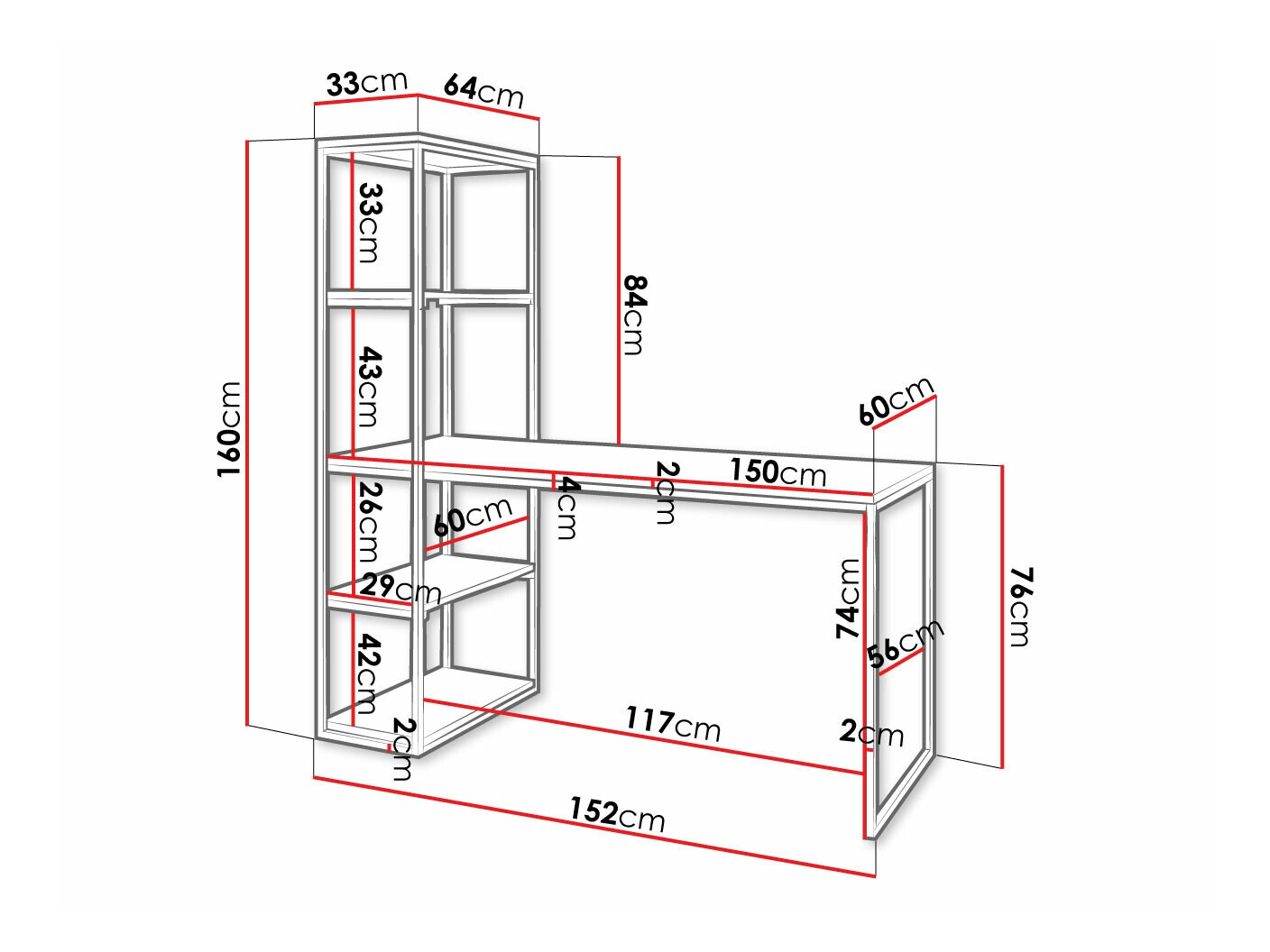 Uredski stol Oswego 107 (Smeđa + Crna)