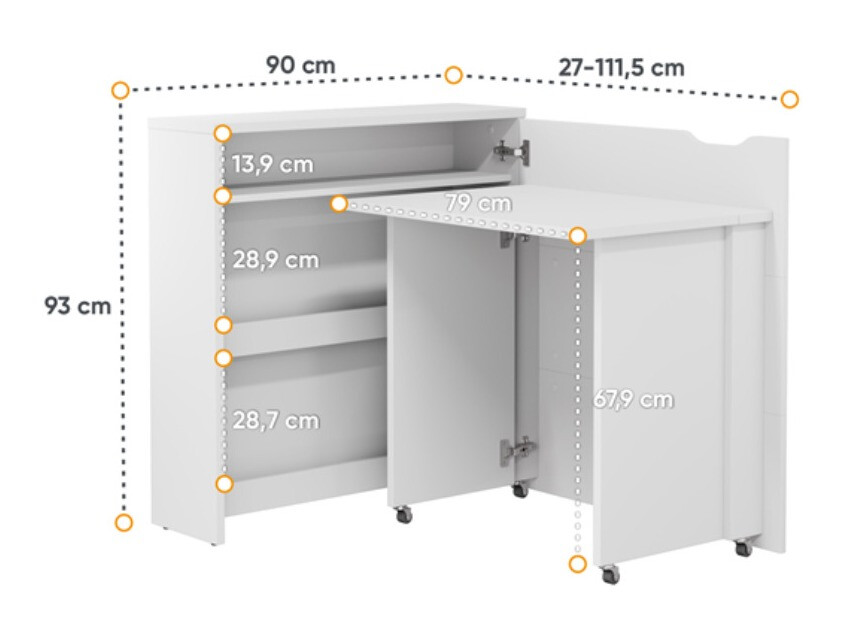 Kutni uredski stol Concept Lenart II (Bijela)