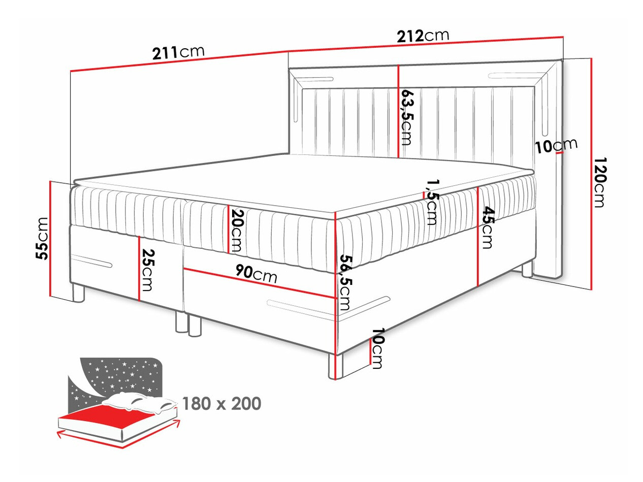 Boxspring krevet Baltimore 188 (Fresh 8)