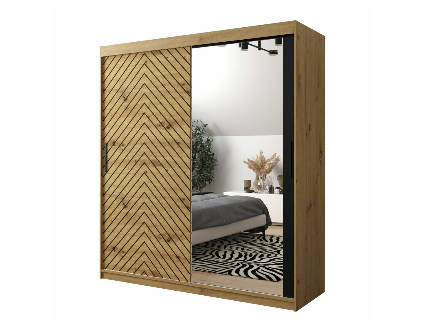 Ormar Hartford 313 (Hrast Artisan + Crna)