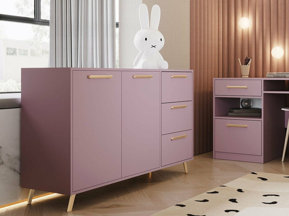 Komoda Dortivu 118 (Ljubičasta + Zlatna)