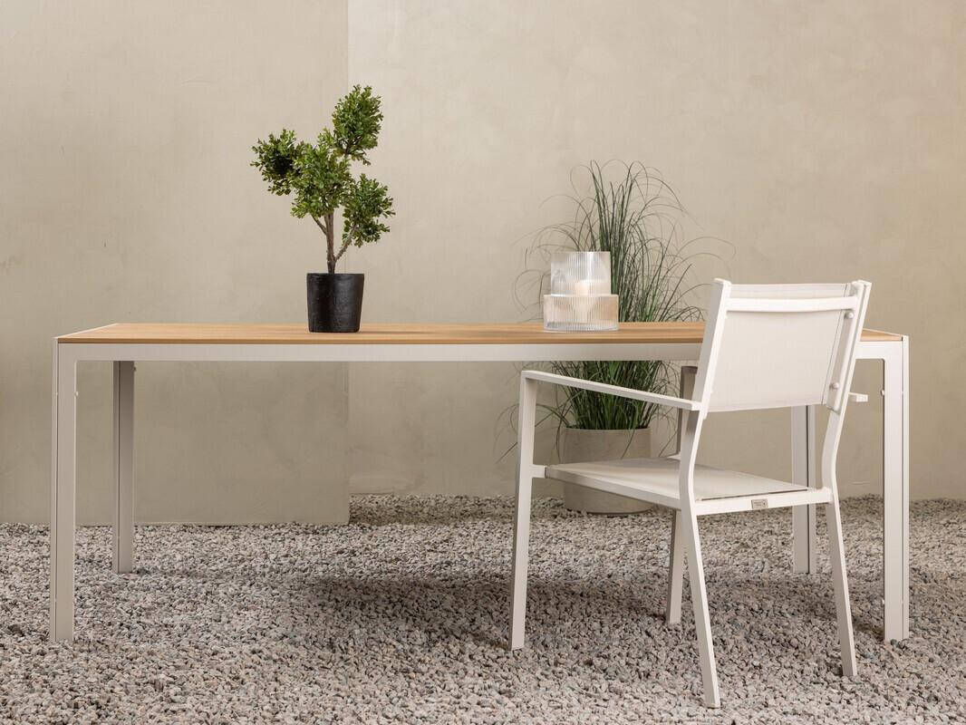 Vrtni stol Dallas 3890 (Bež + Svijetlo drvo)