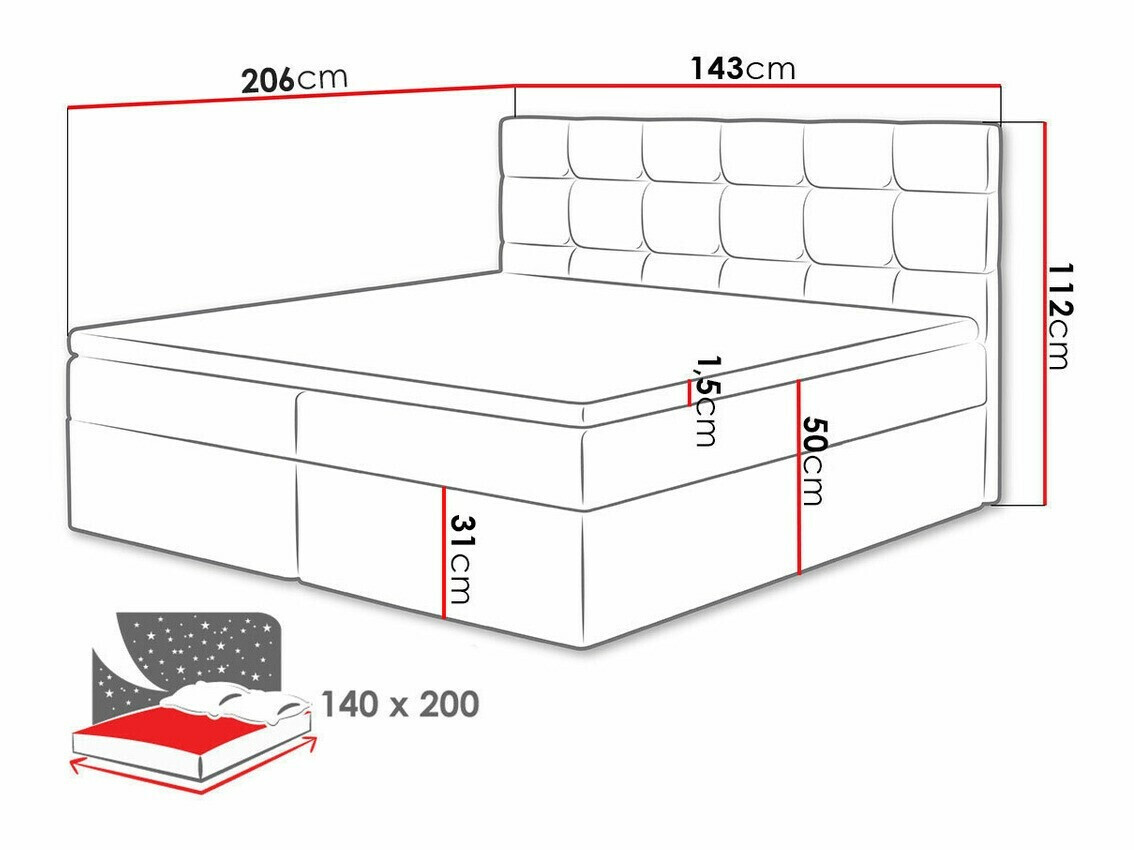 Boxspring krevet Comfivo Osculum I (Muna 10)
