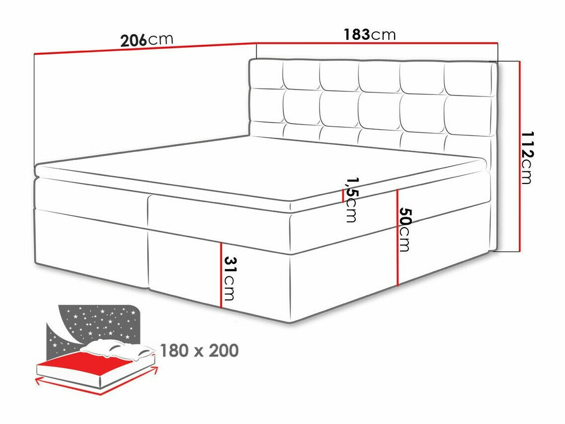 Boxspring krevet Comfivo Osculum I (Muna 10)