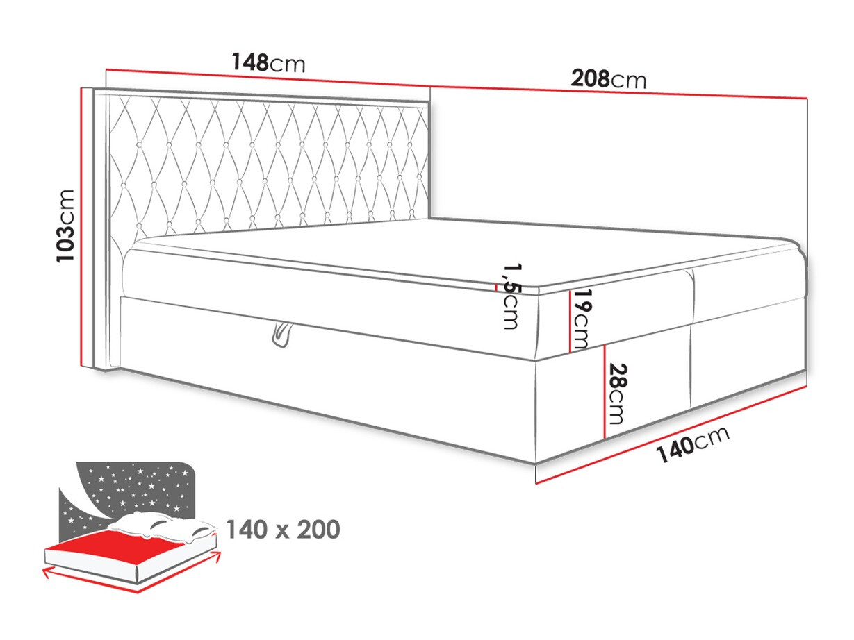 Boxspring krevet Navis II (Faro 20)