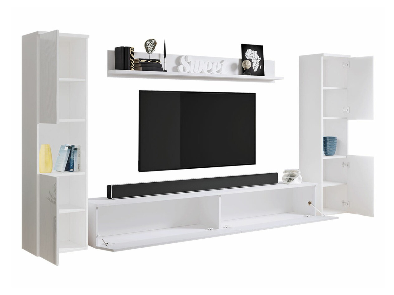 Set za dnevni boravak Sarasota 131 (Tamno siva + Sjajno bijela)