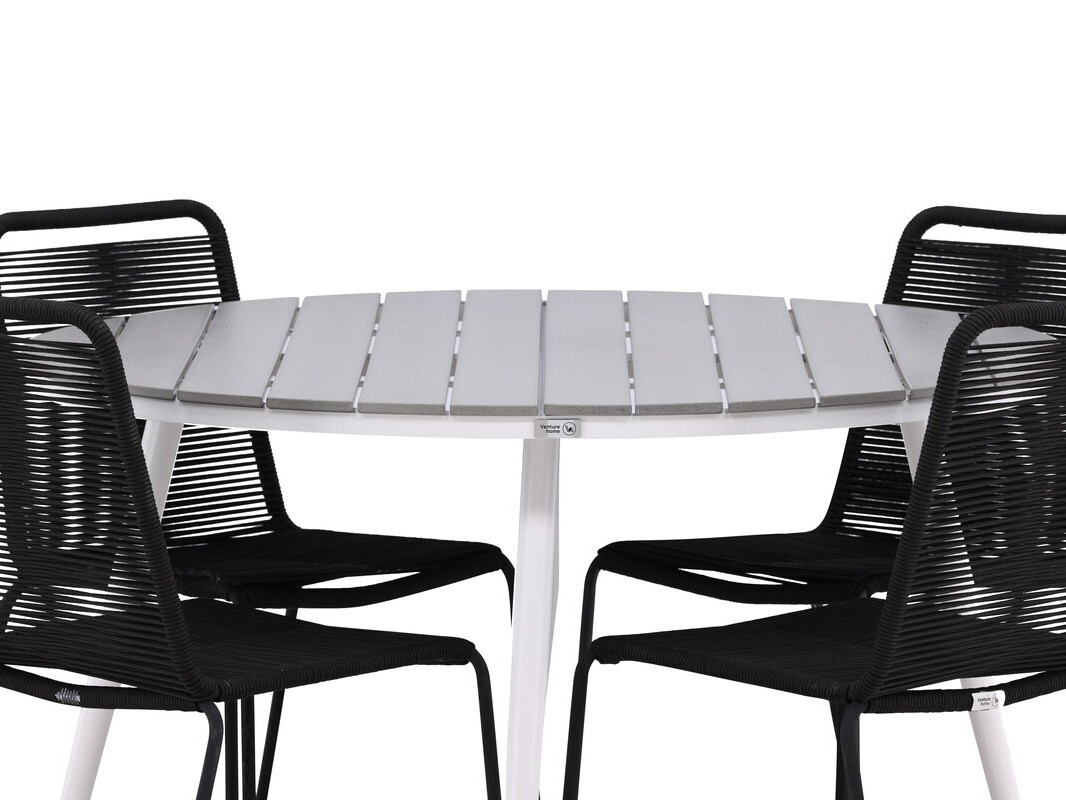 Set stola i stolica Dallas 3925 (Bijela + Siva)