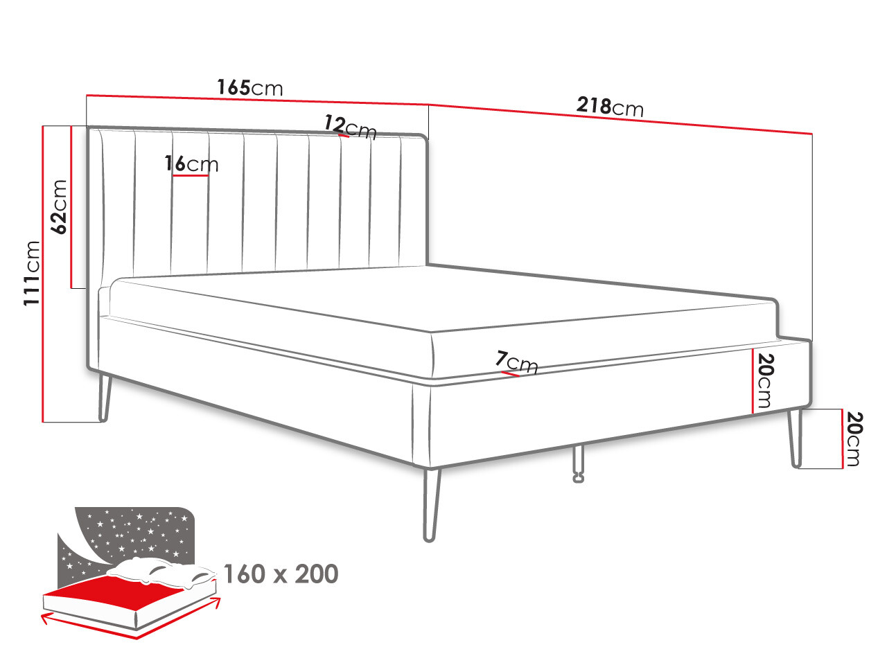 Krevet Comfivo 351 (Krem)