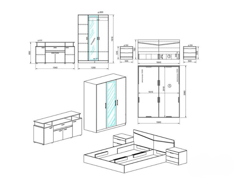 Set za spavaću sobu Portland 340 (Sonoma hrast)