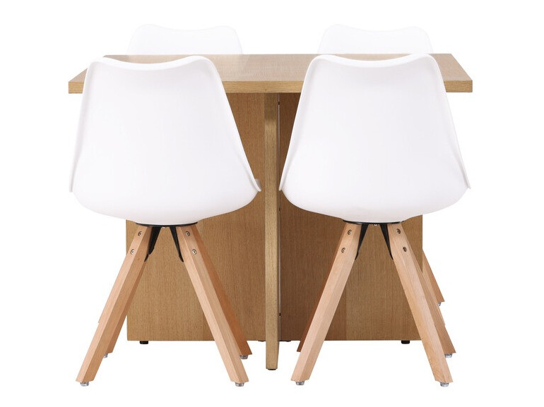 Blagovaonski set Dallas 4001 (Bijela + Svijetlo drvo)