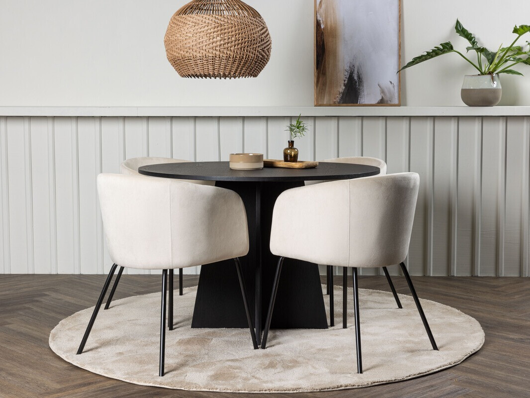 Blagovaonski set Dallas 4006 (Krem + Crna)