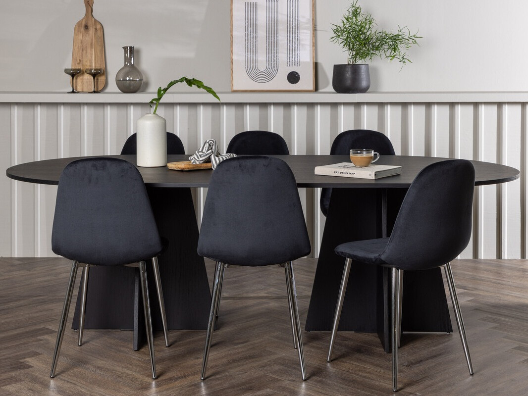 Blagovaonski set Dallas 4033 (Crna + Srebrna)