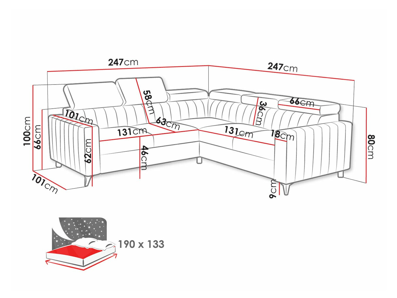Kutna garnitura Columbus 201 (Velluto 16)