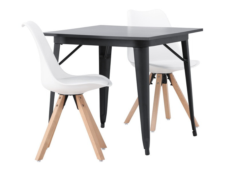 Blagovaonski set Dallas 4050 (Bijela + Svijetlo drvo)