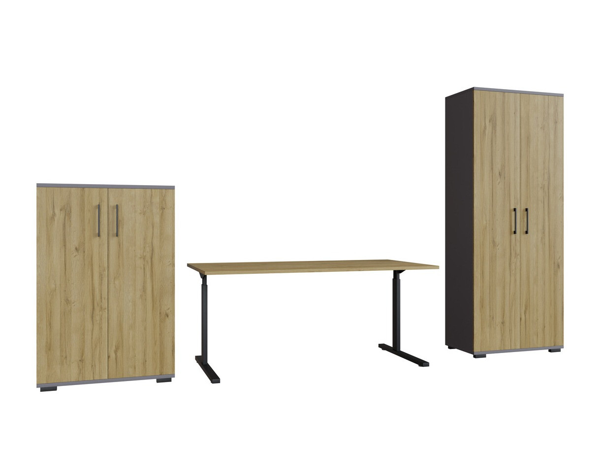 Set za kućni ured Lartesi 114 (Grafit + Hrast Grandson)