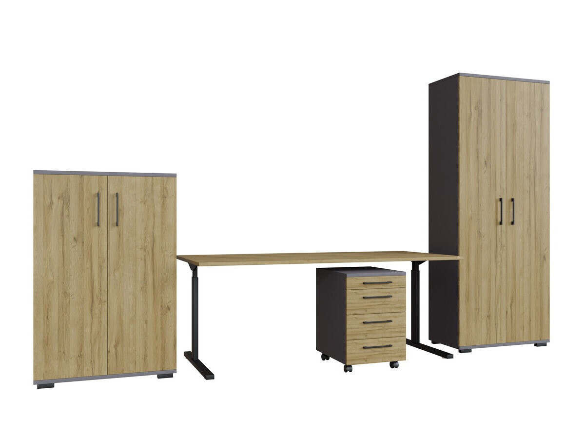 Set za kućni ured Lartesi 114 (Grafit + Hrast Grandson)