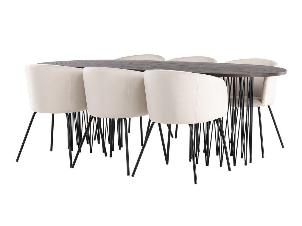 Blagovaonski set Dallas 4063 (Krem + Crna)