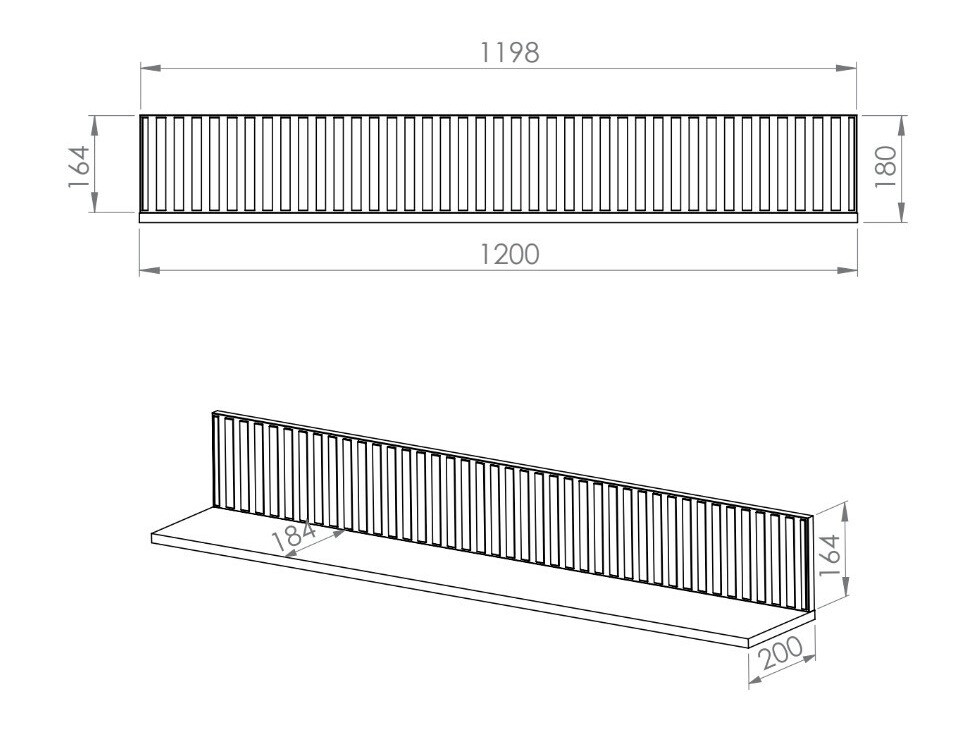 Zidna polica Marmeli 108