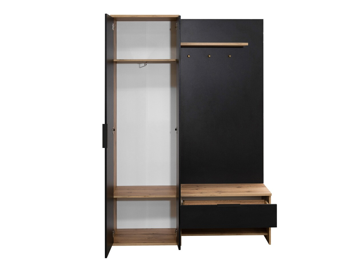 Set za hodnik Honolulu 160 (Crna + Hrast Wotan)