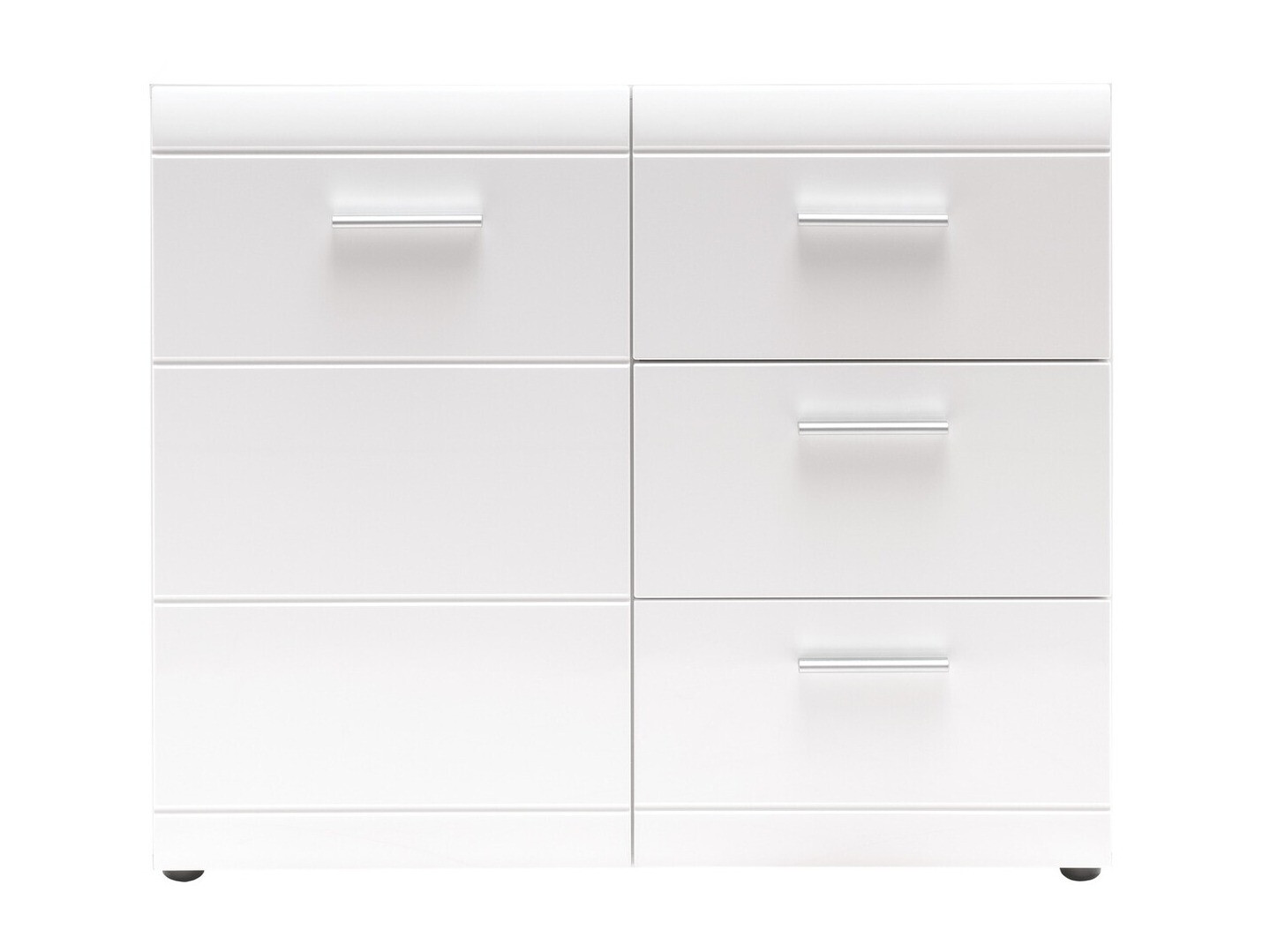 Komoda Livromu 109 (Sjajno bijela + Bijela)