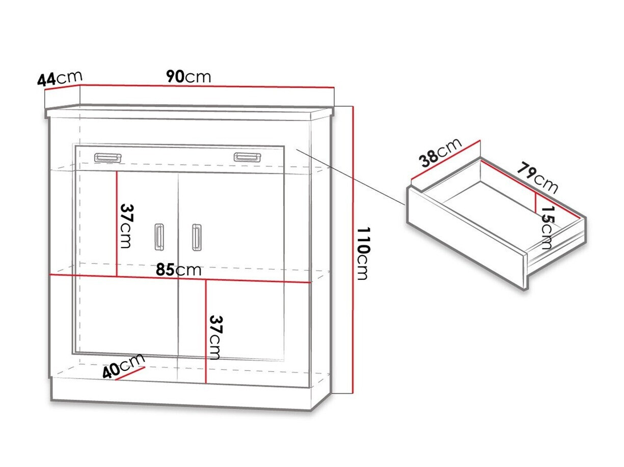 Komoda Lircava 101 (Hrast lefkas)