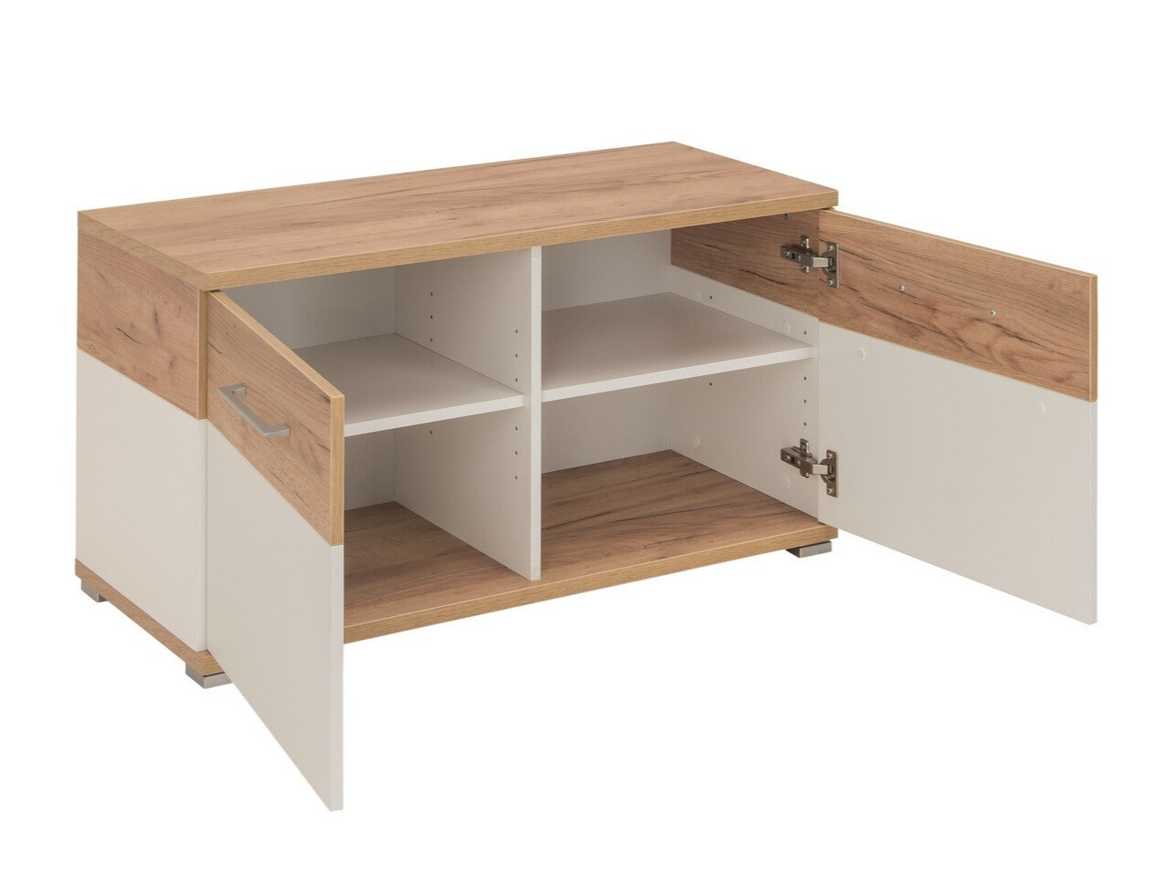 Ormarić za cipele Nuveno 102 (Bijela + Navarra hrast)