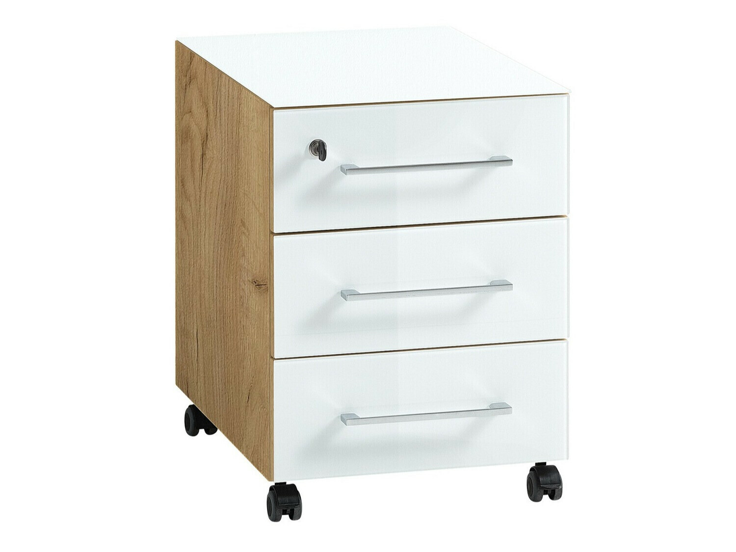 Ladičar Catcamu 101 (Sjajno bijela + Navarra hrast)