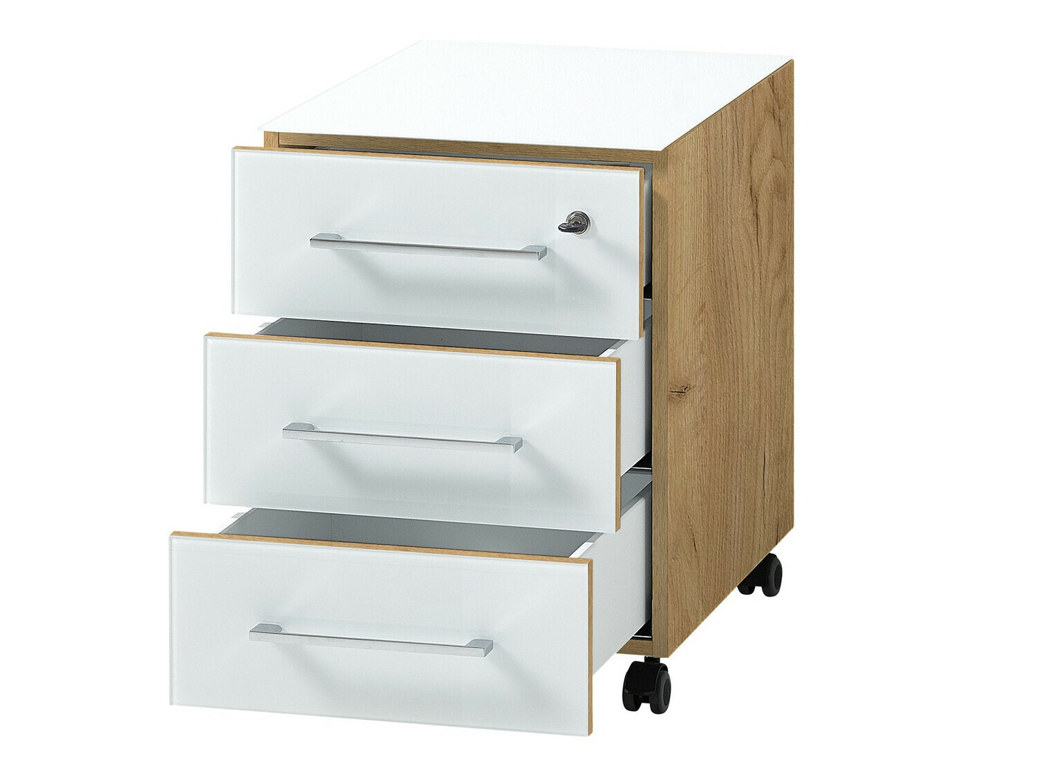 Ladičar Catcamu 101 (Sjajno bijela + Navarra hrast)