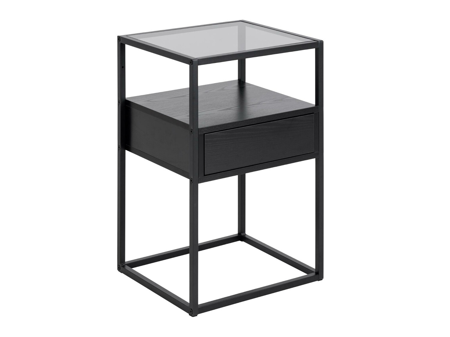 Noćni ormarić Norsica 695 (Crna + Crni jasen)