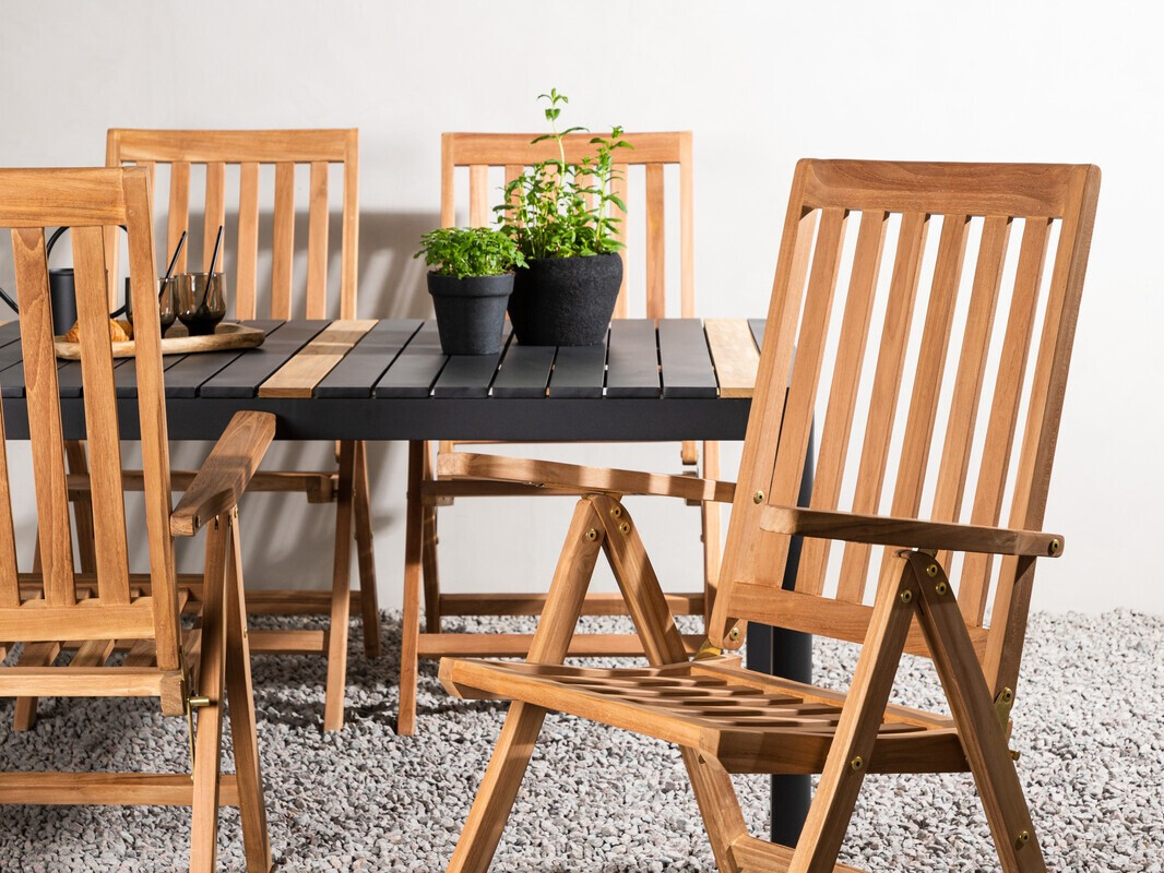 Set stola i stolica Dallas 4090 (Crna + Smeđa)