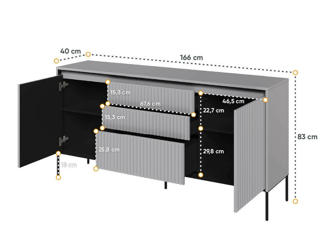 Komoda Fernolu 100 (Siva + Crna)