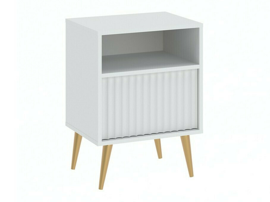 Noćni ormarić Cirferi 106 (Bijela + Zlatna)